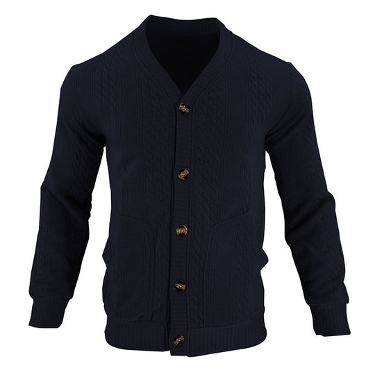 Herren Strickjacke mit hochwertigem Strukturmuster und modernen Knöpfen R&B