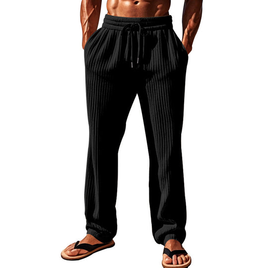Herren Bequeme Freizeithose mit Rippstruktur und verstellbarem Bund R&B