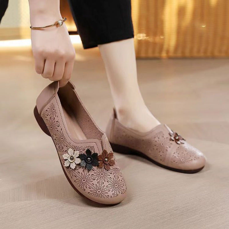 Damen Slip-On Ballerinas mit floralem Dekor und komfortablem Fußbett R&B