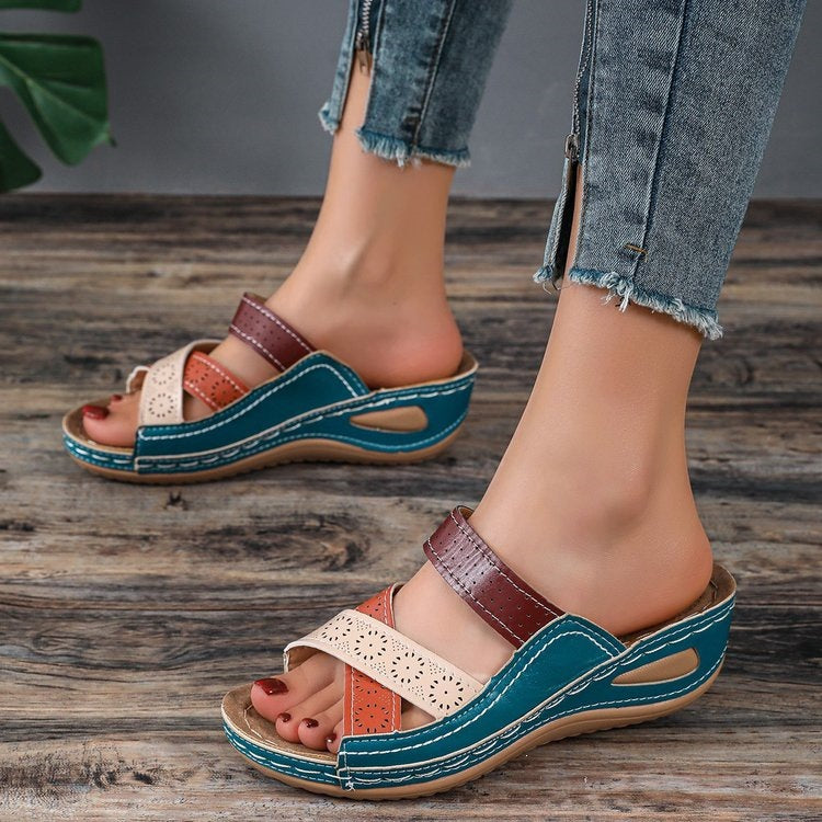 Damen Komfortable und luftige Clogs mit modischen Riemen R&B