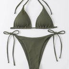 Damen Triangel-Bikini mit raffinierter Rüschung