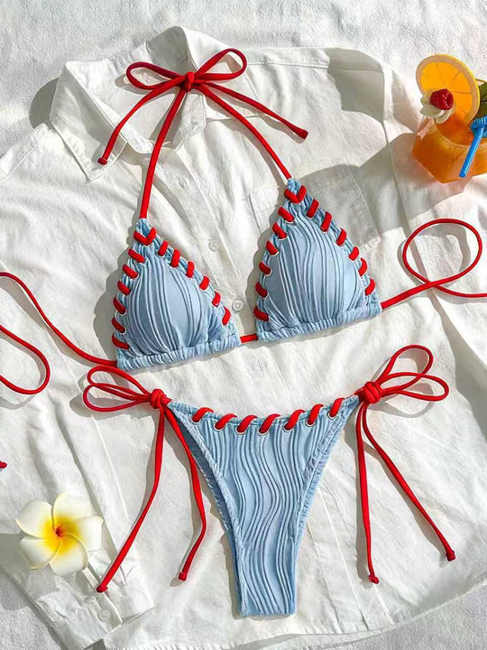 Damen Bikini-Set mit elegantem Rüschendesign und verstellbaren Trägern R&B