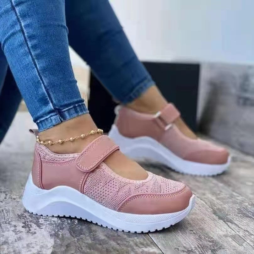 Damen Komfortable Sneakers mit verstellbarem Klettverschluss und atmungsaktivem Obermaterial R&B