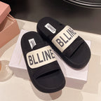Damen Slide-Sandalen mit breitem, verstellbarem Riemen und rutschfester Sohle EB