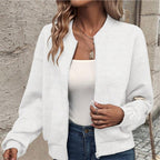 Damen leichte Bomberjacke mit gestepptem Design und praktischen Taschen R&B