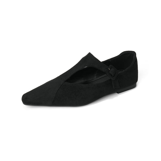 Damen spitze Ballerinas mit modischem Riemenverschluss R&B