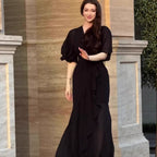 Damen Elegantes Maxikleid mit fließendem Schnitt und raffinierten ärmellosen Akzenten R&B