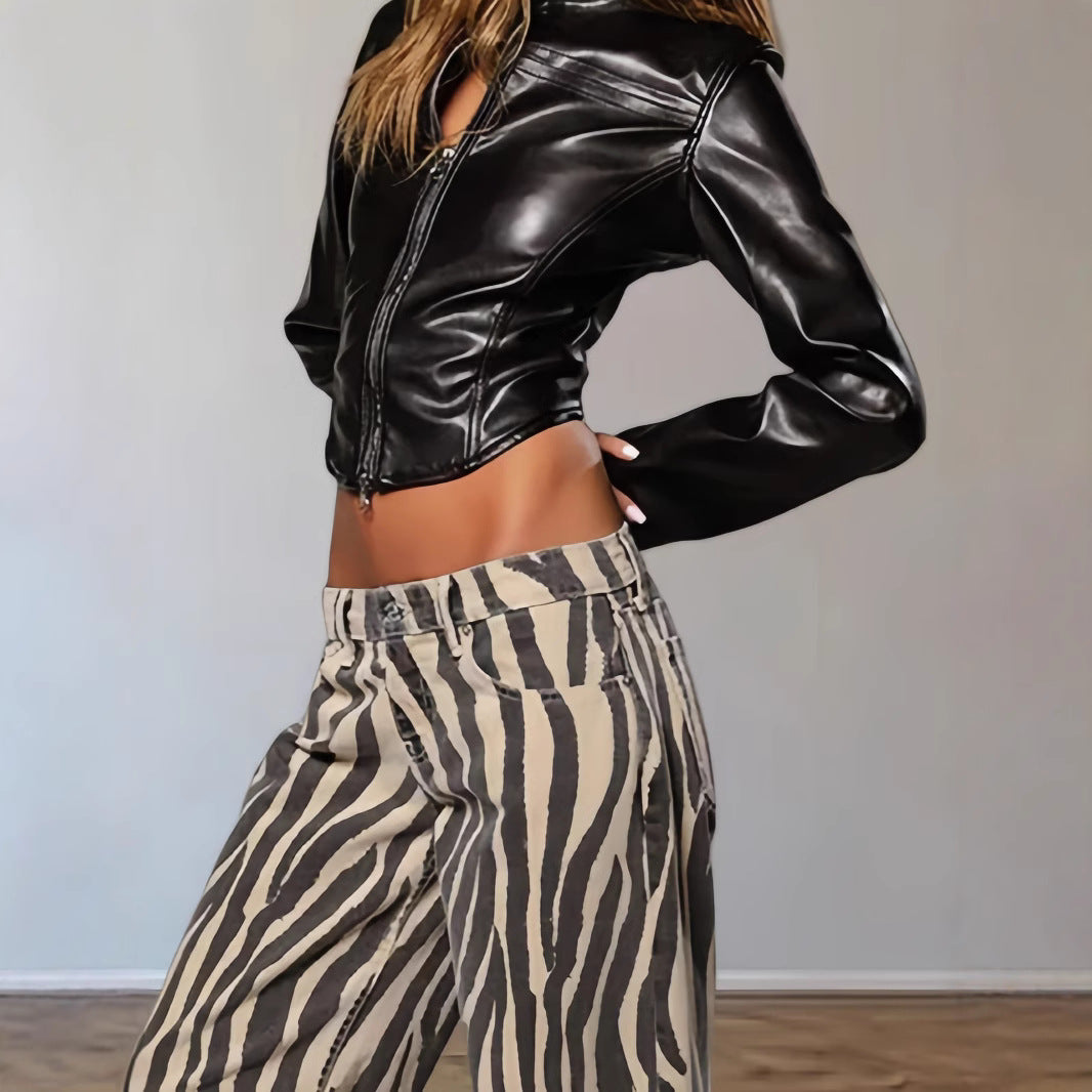 Damen modische jacke mit hochgeschlossenem Kragen und Schlüssel-Ausschnitt R&B