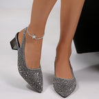 Damen Slingback-Pumps mit glamourösem Kristall-Detail R&B