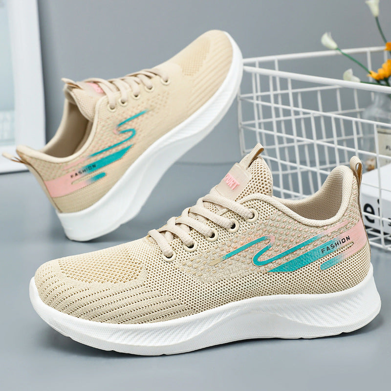 Damen Leichte Fitness-Sneaker mit atmungsaktivem Mesh-Obermaterial und rutschfester Sohle R&B