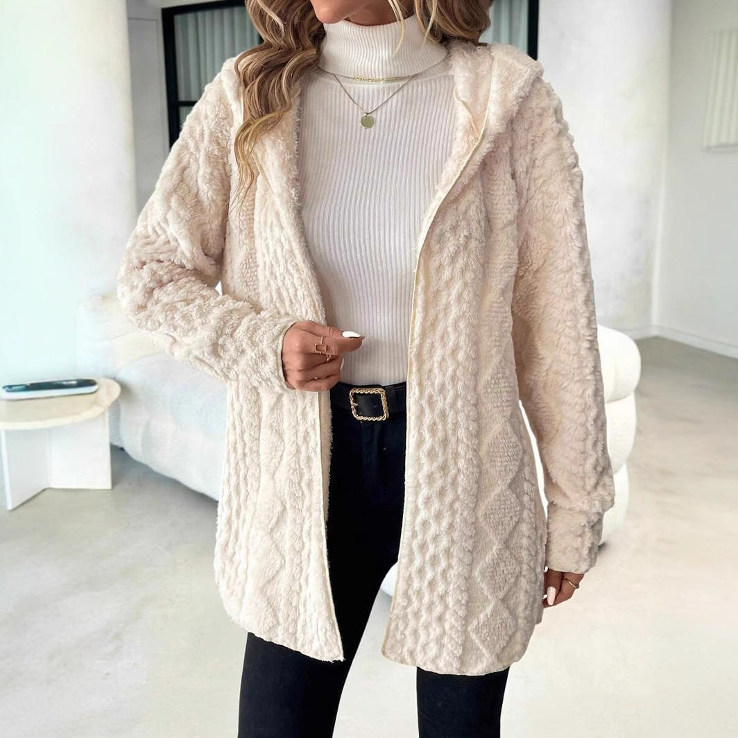 Damen Fleece-Jacke mit luxuriösem samtigem Touch R&B