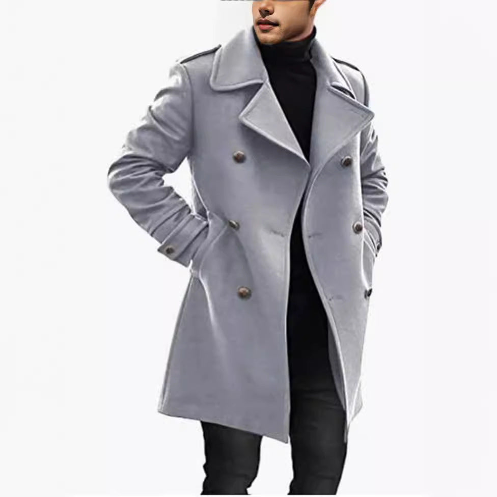 Herren eleganter und leichter Frühlingstrenchcoat R&B