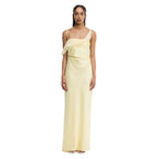 Damen Elegantes Maxikleid mit asymmetrischem Oberteil und fließendem Schnitt R&B