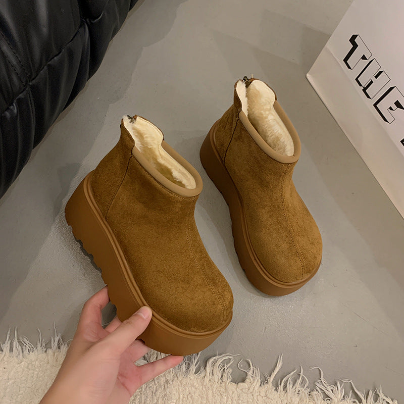 Damen Platform-Stiefelette mit kuscheligem Innenfutter R&B