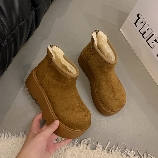 Damen Platform-Stiefelette mit kuscheligem Innenfutter R&B