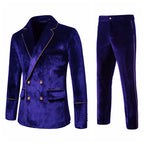 Herren elegantes Samtanzugset mit glänzendem Finish und modernem Schnitt