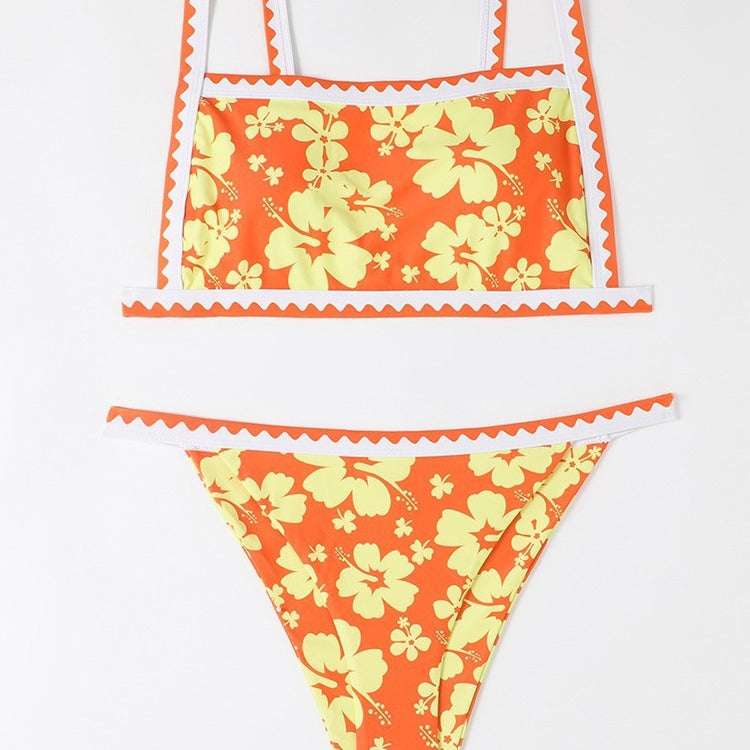 Damen Bikini-Set mit floralem Design und trendy Trägerdetails R&B