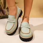 Damen Klassische Loafer mit rutschfester Sohle und glänzendem Finish R&B