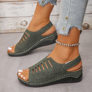 Damen Offene Sandalen mit feiner Durchbruchsstruktur R&B