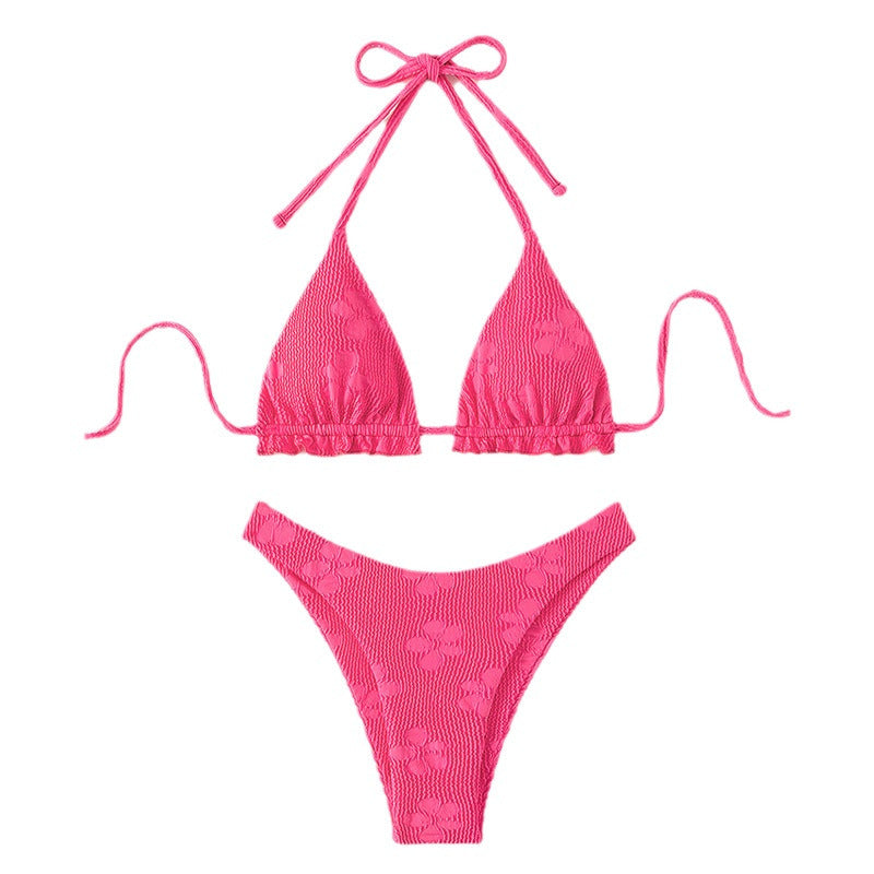 Damen Triangel-Bikini mit raffinierten Rüschen- und Bindedetails R&B