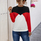 Damen lässiges Sweatshirt mit modischem Farbblock-Design R&B
