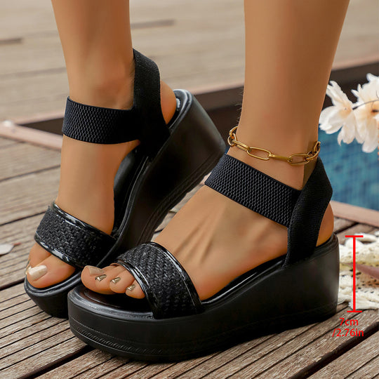 Damen Wedge-Pantoletten mit modischer Glitzer-Applikation und komfortablem Fußbett R&B