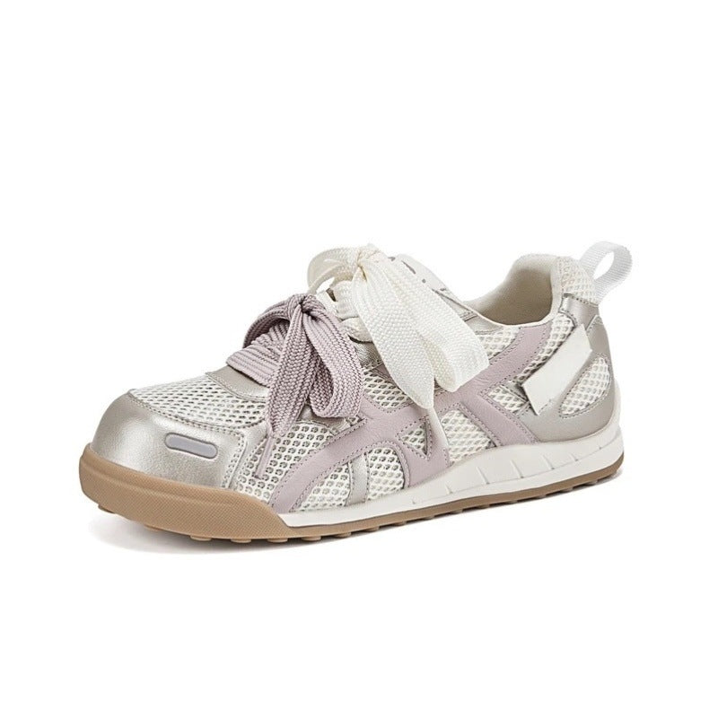 Damen Atmungsaktive Freizeit-Sneaker mit trendigem Mesh-Obermaterial und verspieltem Schnürdesign R&B
