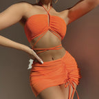 Damen Cropped Top mit verspieltem Wickelrock R&B