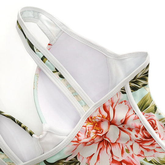 Damen Einteiler-Badeanzug mit floralem Design und komfortabler Passform R&B