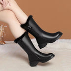 Damen Stiefeletten mit warmem Innenfutter und modischem Riemen