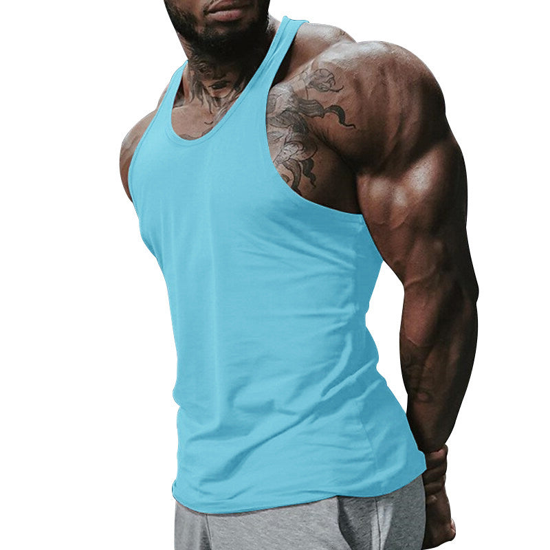 Herren atmungsaktives Fitness Tanktop mit Racerback-Design und körperbetontem Schnitt R&B