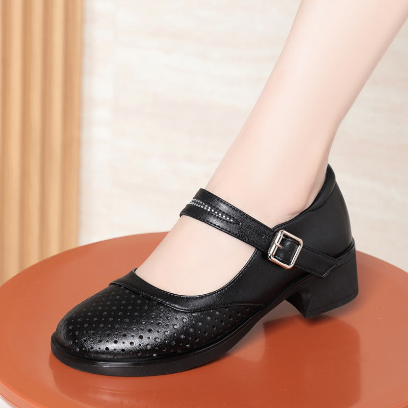 Damen Mary Jane Komfort Schuhe mit atmungsaktiver Oberflächengestaltung und elegantem Riemchen R&B