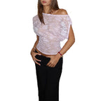 Damen Spitzen-Oberteil mit asymmetrischem Schnitt und raffiniertem Design R&B