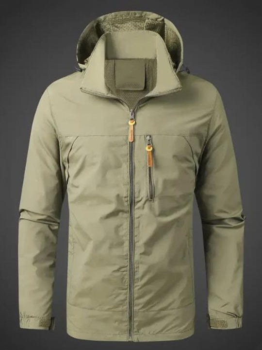 Herren Wetterfeste Funktionsjacke mit verstellbarer Kapuze R&B