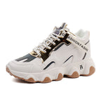 Damen sportliche Sneakers mit modischem Metallic-Design und dämpfender Sohle R&B