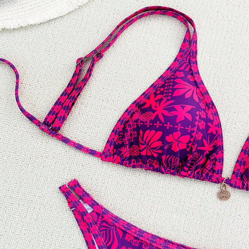 Damen Triangel-Bikini-Set mit verstellbaren Trägern