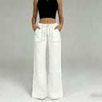 Damen Lockere Jeans mit hohem Bund und großen Taschen