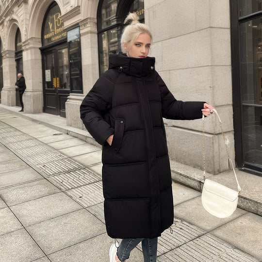 Damen langärmliger Puffer-Mantel mit isolierender Fütterung und verstellbarer Kapuze R&B