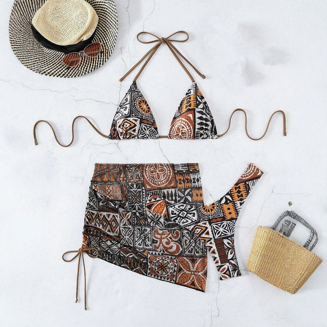 Damen Triangle-Bikini mit verstellbarem Wickelrock R&B