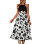 Damen Maxikleid mit raffiniertem Cut-Out und floralem Design R&B