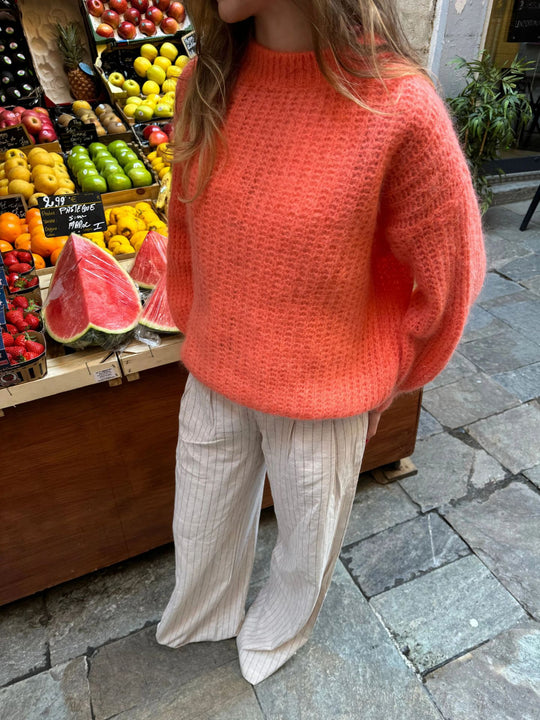 Damen Strickpullover mit trendigem Waffelmuster und lässigem Schnitt R&B
