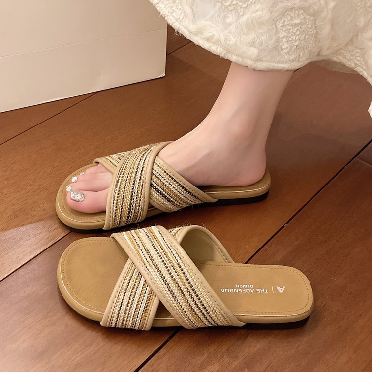Damen modische Sandalen mit Pompons R&B