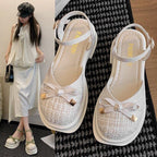 Damen Trendige Slingback Sandalen mit eleganter Schleifenapplikation