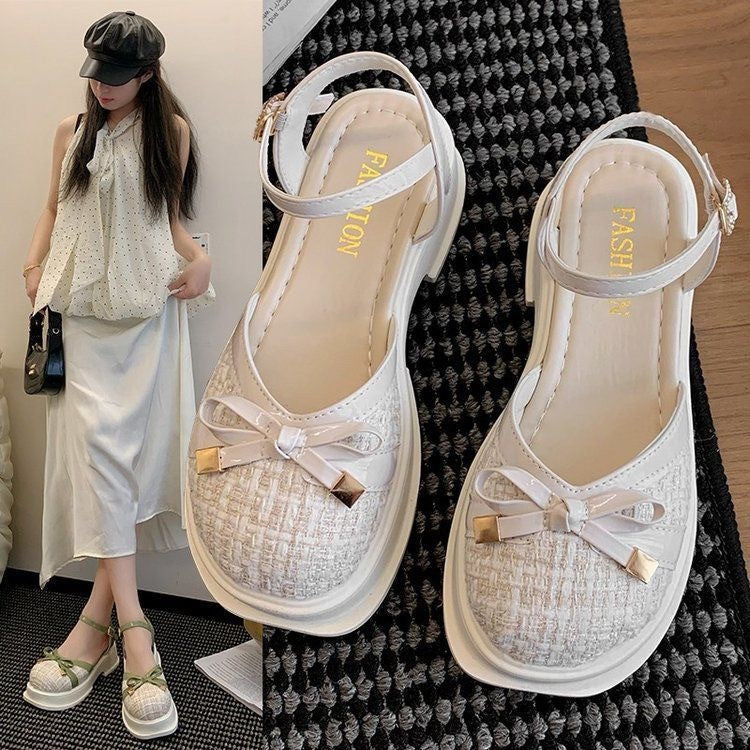 Damen Trendige Slingback Sandalen mit eleganter Schleifenapplikation