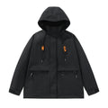 Herren funktionale Freizeitjacke mit verstellbarem Kapuzenkragen und großen Taschen R&B