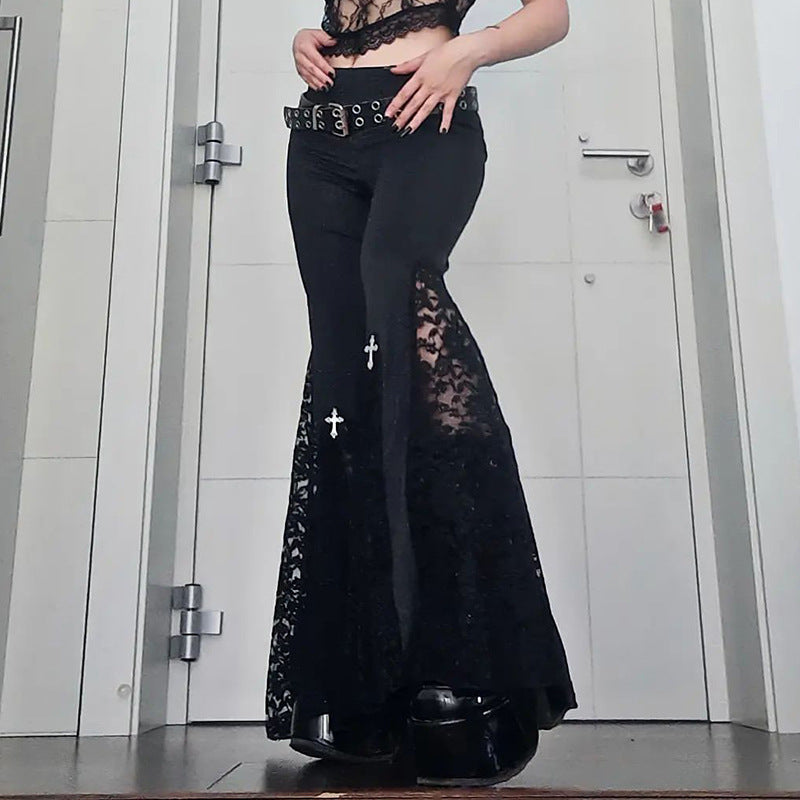 Damen figurbetonte Bluse mit Rüschendetails und Schnürung R&B
