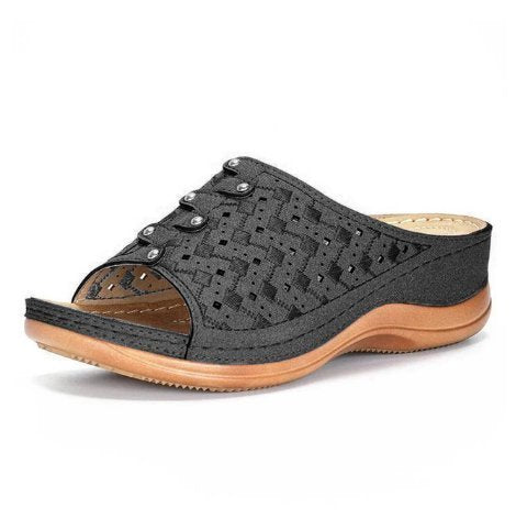 Damen Komfortable Clogs mit modischer Lochmuster-Optik und rutschfester Sohle R&B