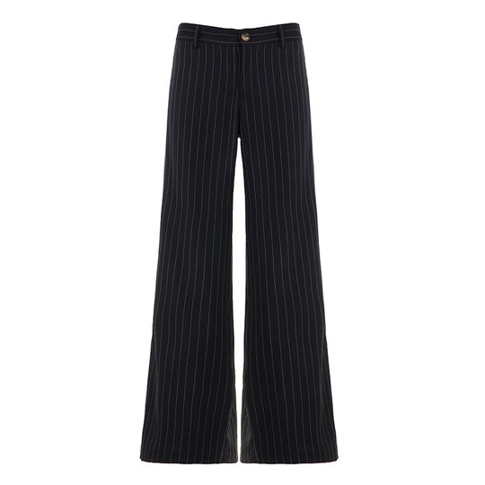 Damen Flared Hosen mit modischem Streifenmuster und verstellbarem Gürtel R&B