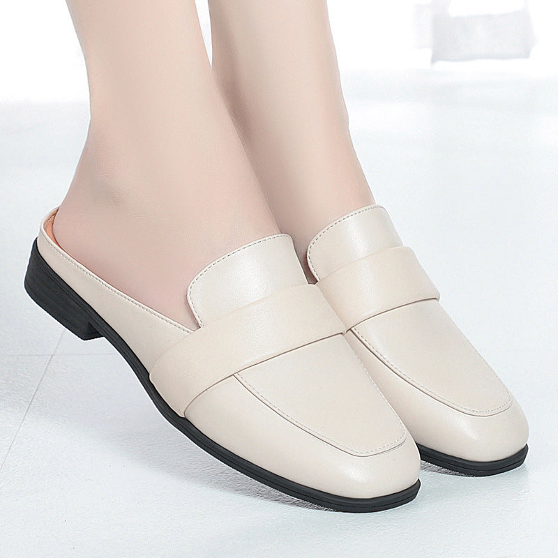 Damen Komfortable Slipper aus hochwertigem Leder mit schickem Riemen R&B