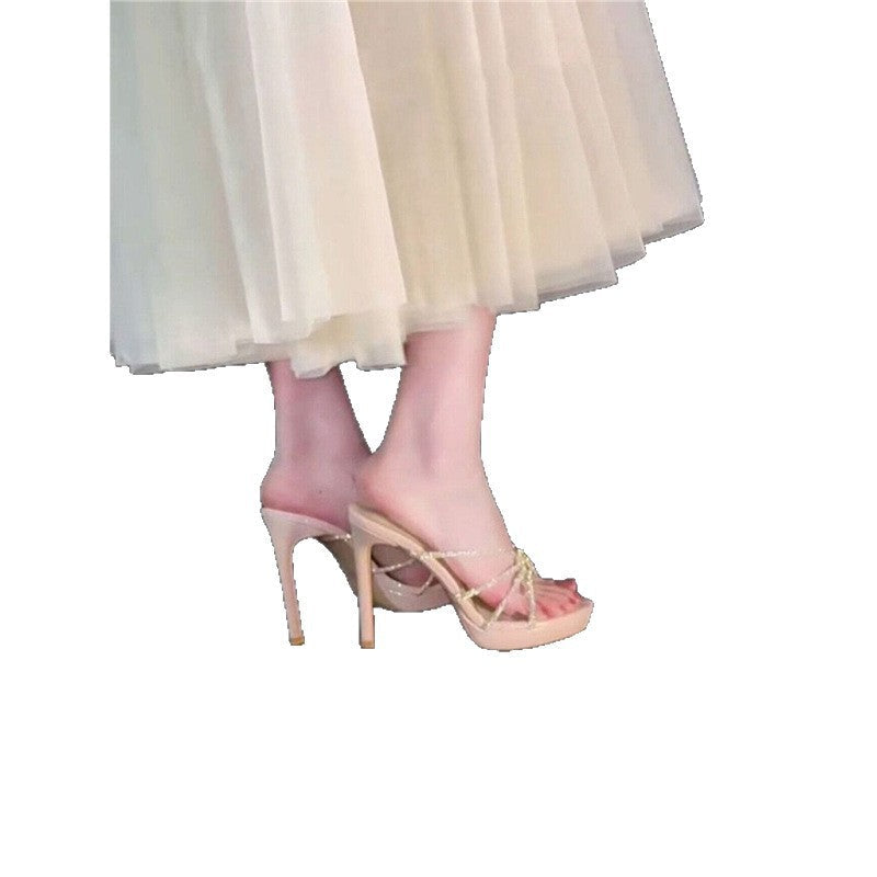 Damen High Heel Sandalen mit funkelndem Riemendesign R&B